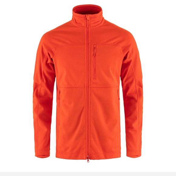 Fjallraven Men's Abisko Lite Fleece Jacket XL Flame Orange Full-Zip Sweatshirt - Picture 1 of 15